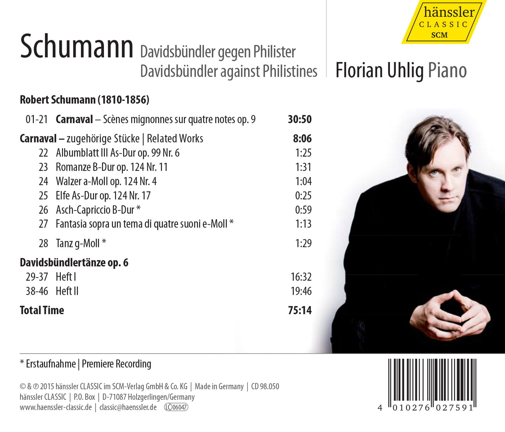 Schumann / Uhlig,Florian - Davidsbundler Against Philistines 8 - Music & Performance - CD