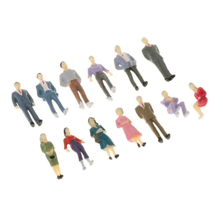 Lewtemi 28 Pcs 1:25 Scale Mini Architectural Plastic Figurines for Model  Train Scenes - Painted Standing People for Dollhouse