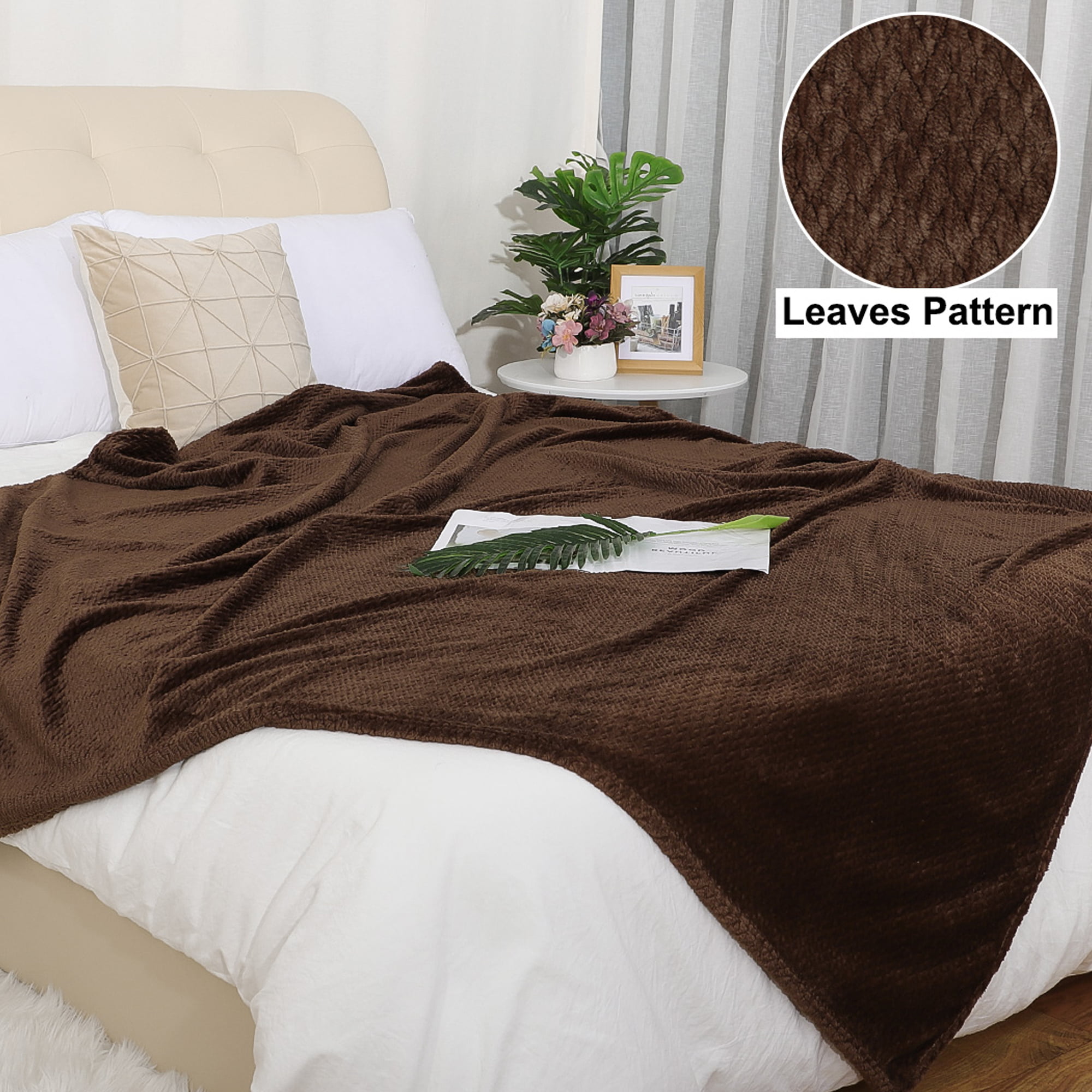 150*200CM Caramel Brown Plush Sherpa Fleece Blanket Luxury Warm Sofa Bed Throw 