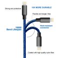 thumbnail image 4 of UTAH-CUGUNU iPhone Charger, 5 Pack 3/3/6/6/10FT Apple MFi Certified USB Lightning Cable Nylon Braided Fast Charging Cord Compatible for iPhone 14/13/12/11/X/Max/8/7/6/5/SE/Plus/iPad - Black Blue, 4 of 4