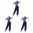 thumbnail image 3 of Sonducket Pantalones de danza del vientre indio para mujer, traje de baile con cordones en la espalda, traje profesional para adultos, ropa azul Type1 NO1, 3 of 5