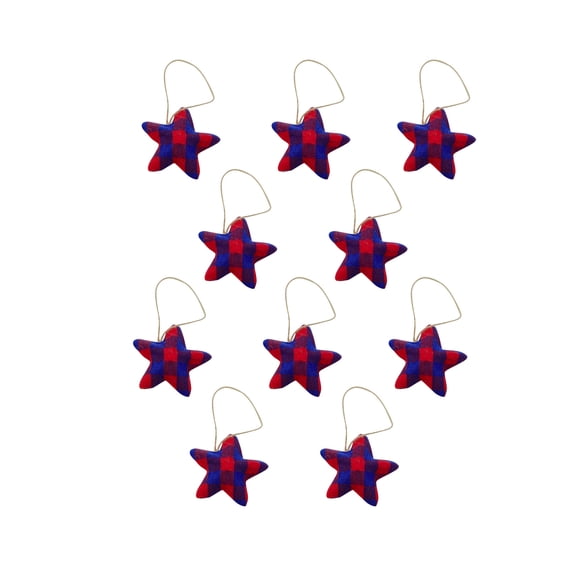 Chmadoxn Memorial Day Decorations Ornaments Five-Pointed Star 4th of July Tree Decorations Hanging Sign American Flag Star Hanging Ornaments Patriotic Red Blue Decor