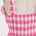 thumbnail image 6 of JGGSPWM Womens Square Neck Sleeveless Dress Ruffle Plaid Dress A-line Dress 50s 60s Vintage Dresses Pink L, 6 of 8