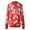 Red, variant on WTOBBY Women's Vintage Floral Print Zip-Up Jacket, Round Neck Long Sleeve Casual Coat Outerwear, Retro Inspired Lightweight Top for Spring or Fall, Unique Design,Black L