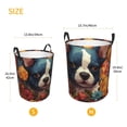 thumbnail image 5 of Fotbe Cute Colorful Flower French Bulldog Laundry Basket with Handles, Waterproof Large Laundry Hamper, Wash Bag for Corner Dorm, Rolling Laundry Basket with Handles-Medium, 5 of 8