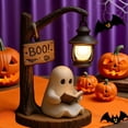 thumbnail image 4 of Jollup Cute Ghost Reading Lantern, 3D Resin Ghost Reading Book Lamp with Warm Glow, Halloween Night Light Figurine (1pc), 4 of 9