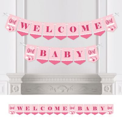 Pink "It's A Girl" Foil Party Banner 9ft 