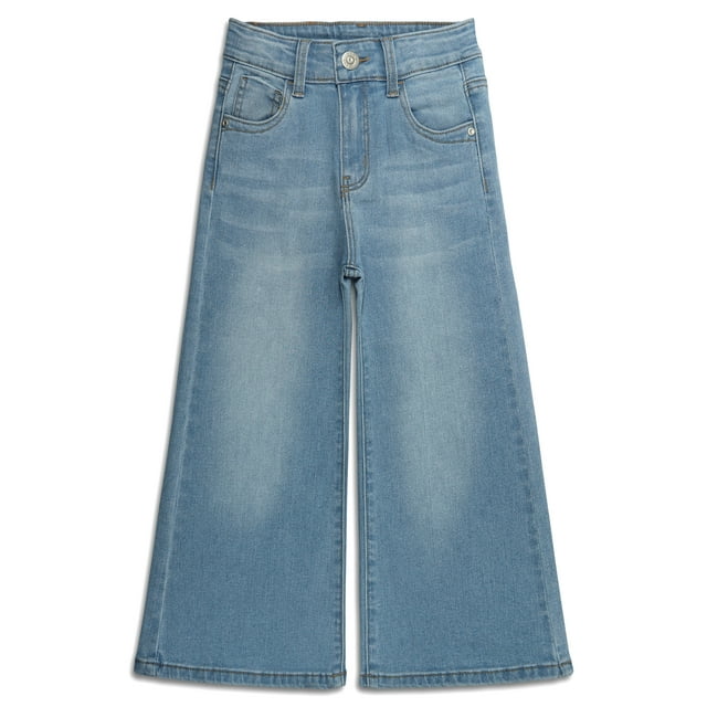 KIDSCOOL SPACE Girls Flare Jeans,Little Big Girl High Stretch Wide Leg Denim Pants