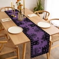 thumbnail image 3 of Halloween Table Runner - 60 Inch Long, Kitchen Dining Table Runner Dresser Scarves, Purple Pumpkins Halloween Witch Bat Castle Farmhouse Decor for Coffee Tables Wedding Party Banquet, 3 of 8