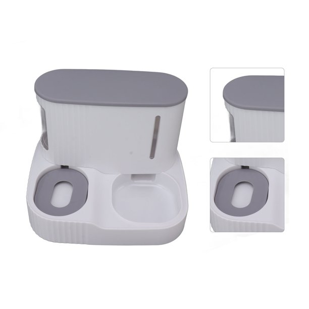 Alimentador Dispensador de Comida para Gatos Todo en Flujo por Gravedad ángulo Inclinado de 60 Grados Ventana Visual Barrera a Prueba de Humedad Multifuncional Material ANGGREK Otros