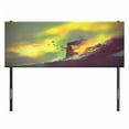 thumbnail image 3 of Fantasy Headboard, Fiery Burnt Girl Magic on Roof of House Night Mystic Fantasy Illustration, Upholstered Decorative Metal Bed Headboard with Memory Foam, Full Size, Yellow and Green, by Ambesonne, 3 of 4