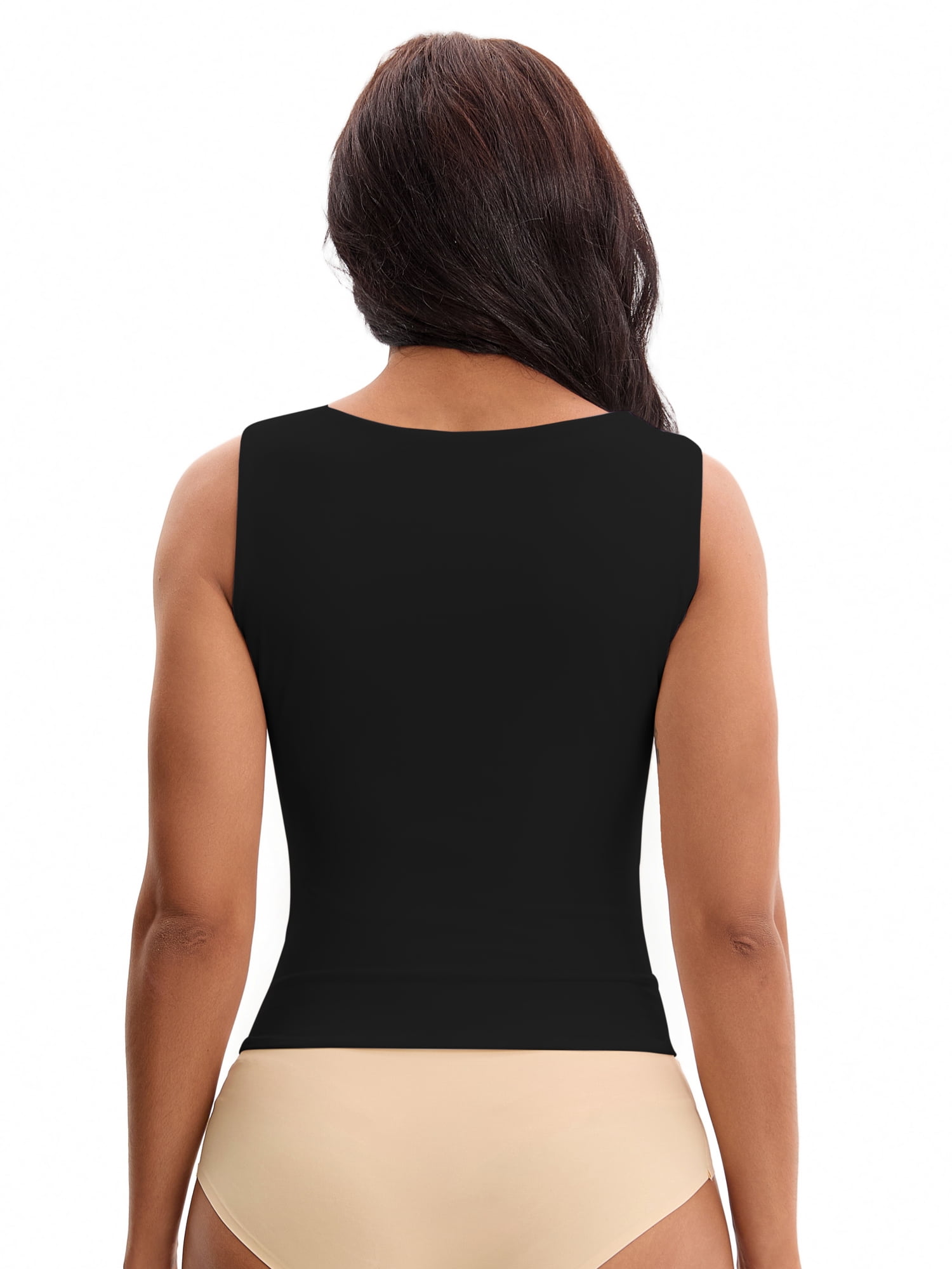 Unique Bargains Square Neck Sleeveless Tank Camisoles M Black