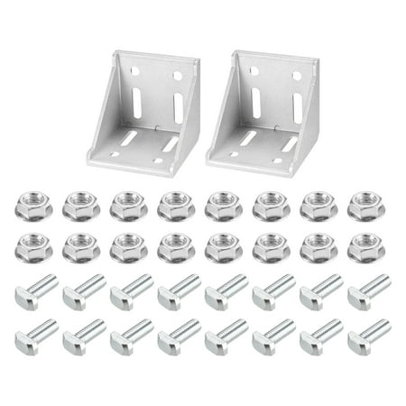 

2Sets 8080 European Inside Corner Bracket Gusset Kits 78x78x79mm - Silver