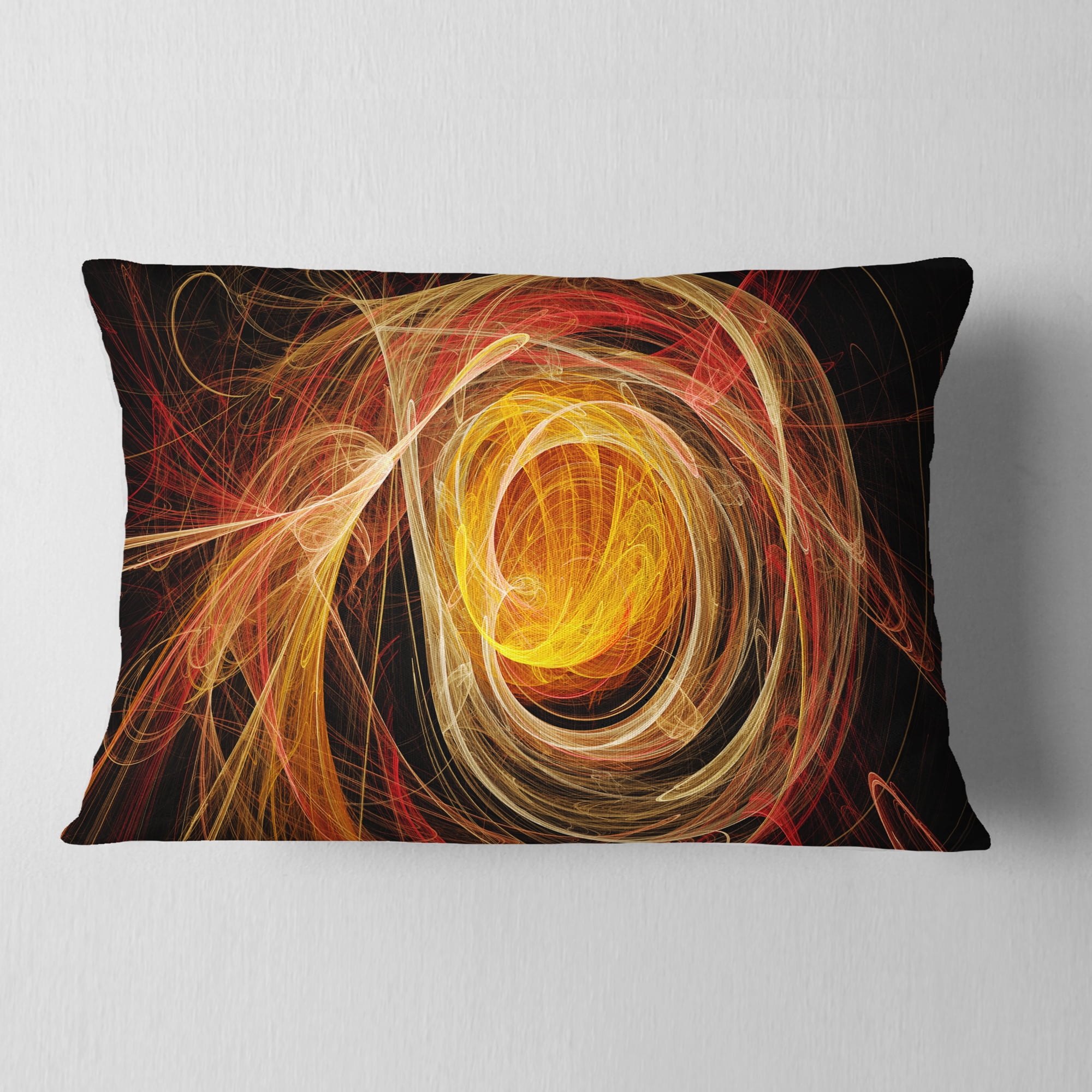 Designart Orange Ball of Yarn - Abstract Throw Pillow - 12x20