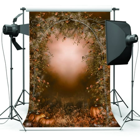 Image of MOHome 5x7ft Halloween Pumpkin Horror Nights Costume Party Masquerade Series Photo Backdrops Studio Background Studio Props
