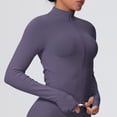 thumbnail image 2 of Abomasnow Women's Workout Jackets Zip Up Long Sleeve Mock Neck Athletic Jackets Casual Breathable Running Yoga Workout Jackets with Thumb Holes, 2 of 7