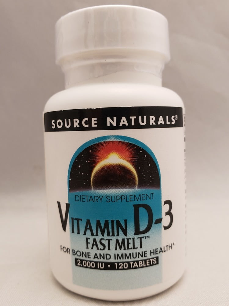Source Naturals, Vitamin D3, Fast Melt, 2,000 IU, 120 Tablets