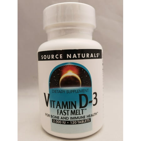 Source Naturals, Vitamin D-3, Fast Melt, 2,000 IU, 120