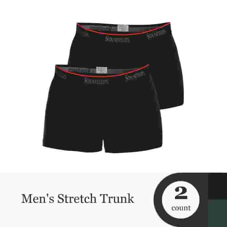 ◆ ◆ Men's Icon Cotton Stretch 2PK Trunks Stanfields Cotton Stretch Trunk Underwear, 2 Pack - Walmart.com