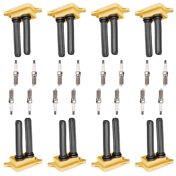 8 Heavy Duty ISA Ignition Coil and 16 Spark Plugs Compatible with 2006-2008 Jeep Commander 5.7L V8 Replacement for UF504