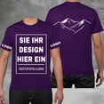 thumbnail image 2 of Zylarhe Mens Tshirt, Custom Photo T Shirt Summer Short Sleeve Tee For Picture Printing Idea Cool Comfortable Casual Wear Dark Purple XL, 2 of 7