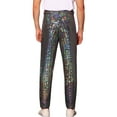 thumbnail image 3 of INSPIRE CHIC Sequins Pants for Men's Party Disco Shiny Straight Leg Trousers 38 Silver, 3 of 5