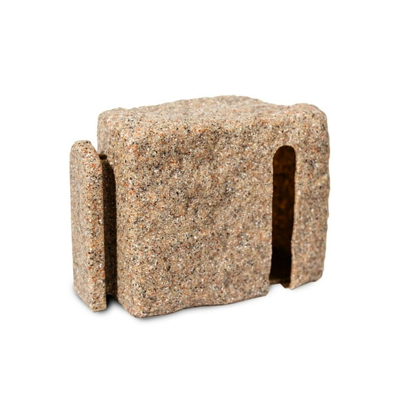 Beuta Sandstone Left Turn Block - Landscape Edging for Lawn & Garden Easy No Dig Installation and Connects to Other Beuta Blocks Heavy Duty Composite Resin Flex Wall Stone - 1 pc.