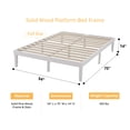 thumbnail image 4 of 14 Inch Full Solid Wood Platform Bed Frame, No Squeak Bed Frame with Wooden Slats, No Box Spring Needed, 9.2” Under Bed Storage – White, 4 of 10