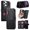 Black, variant on Allytechgroup PU Leather Case for iPhone 17e/16e, Built-in Credit Card Slot RFID Blocking Stand Zipper Storage Design Wallet Function Anti-seismic Anti-drop Shockproof Cover for Women Men, Pink