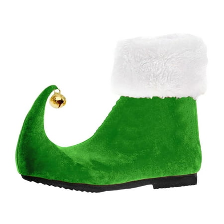 Milageto Elf Shoes Funny Velvet Boots for Adults Men Women for Christmas Festive Dress up 43