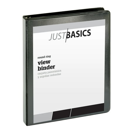 UPC: 0735854057107 | Just Basics Basic Round-Ring View Binder 1 Rings 61% Recycled Black