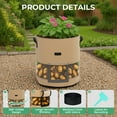 thumbnail image 2 of BSHAPPLUS Grow Bags 15 Gallon Potato Grow Bags with Clear Window with Handles Non-Woven Fabric Potato Bags for Growing Potatoes Tomato Vegetables Plant Pots, 3pcs, Khaki, 2 of 7