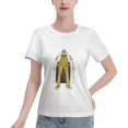 thumbnail image 1 of T-Shirt Basique à Manches Courtes pour Femmes une Pièce Jaune Singe, 1 of 6