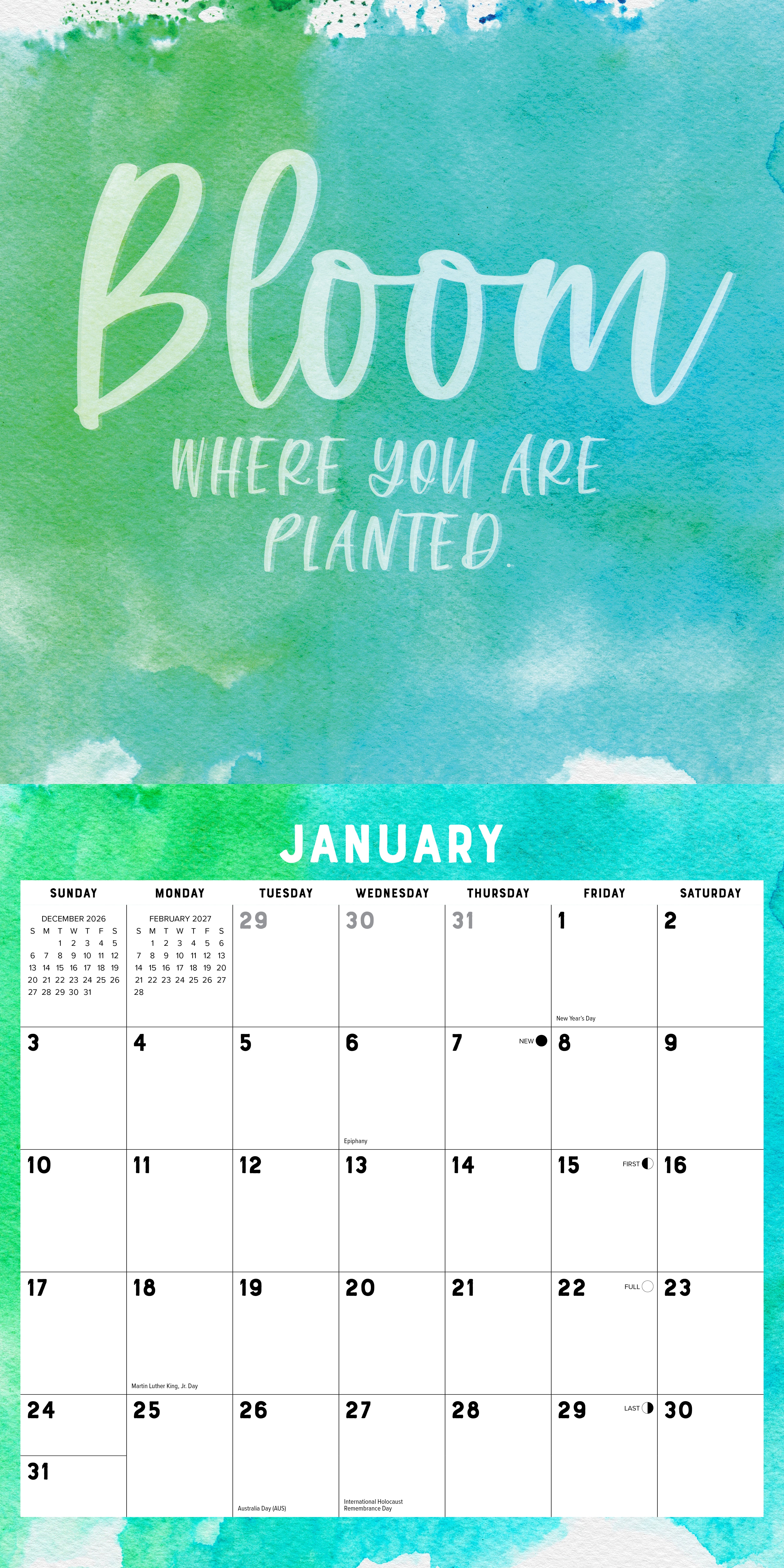 Willow Creek Press, Grateful, Thankful, Blessed 2027 Wall Calendar