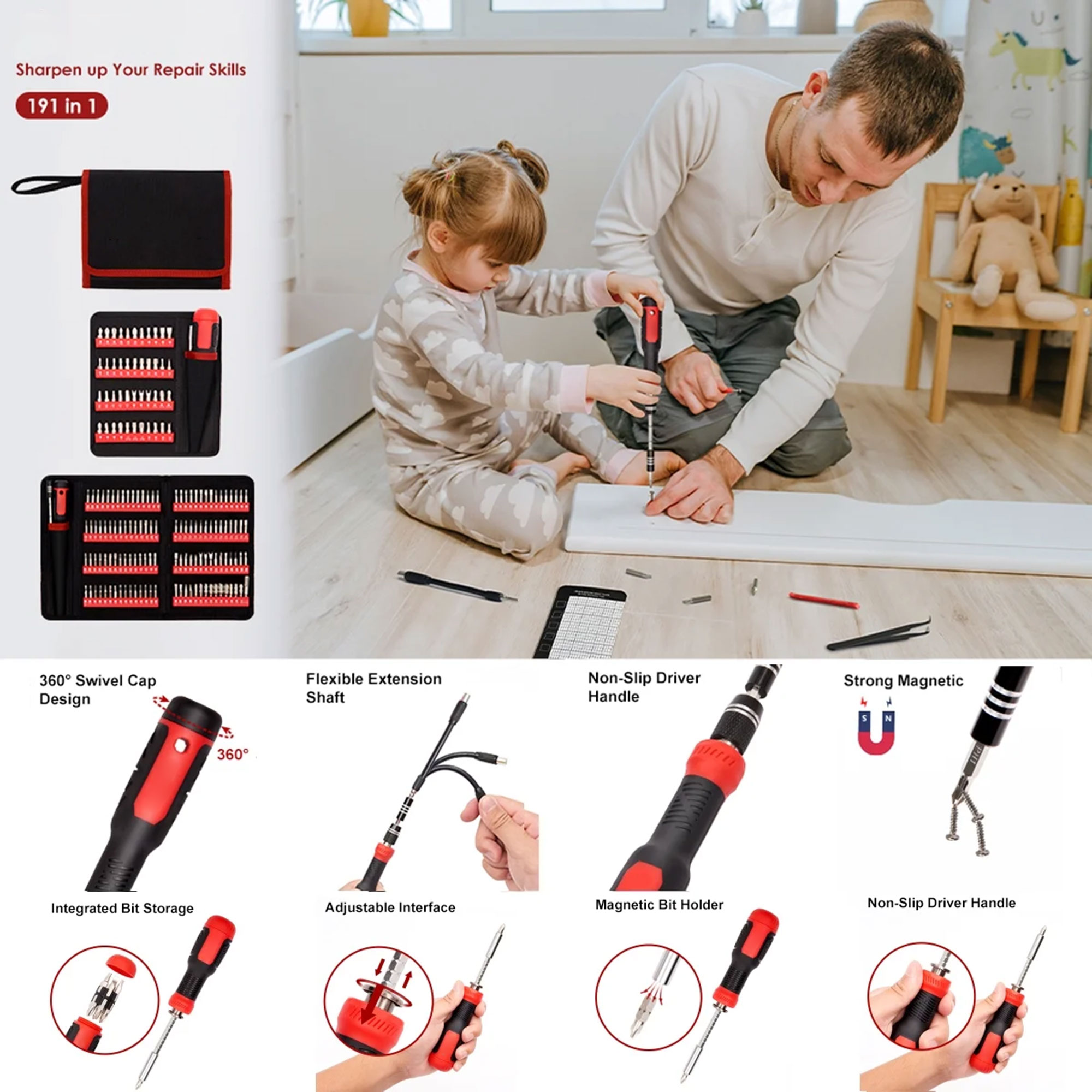 Humwam 191-Piece Precision Screwdriver Set with Magnetic Bits photo 5