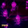 thumbnail image 1 of Paquete de 2 luces de cadena de araña - 30 luces de araña moradas 11.5 pies 8 modos - Luces de cadena de Halloween, kaili Sencillez, 1 of 5