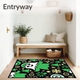 thumbnail image 3 of ODIKA 6'x9' Machine Washable Non-Slip Area Rug, Playful Cartoon Ghost Featuring Abstract Trees and Festive Accents High Traffic Rug with Pad, Black, 742927, 3 of 8