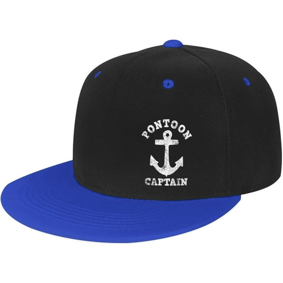 Pontoon Captain Anchor Trucker Hat Baseball Cap Men Running Hat Women Sun Hat Dad Hat Adjustable Ponytail Hat White