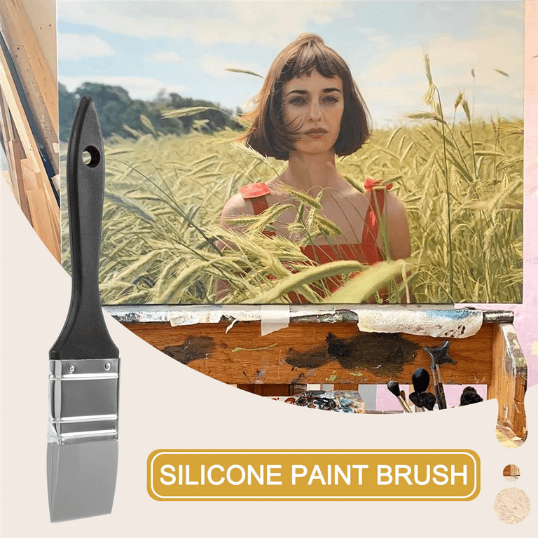 Silicone Color Shaper Brush Wide Firm Flat Silicone Paint Brush Flexible  Acrylic and Water Based Painting Tool, 1.5 Inch 