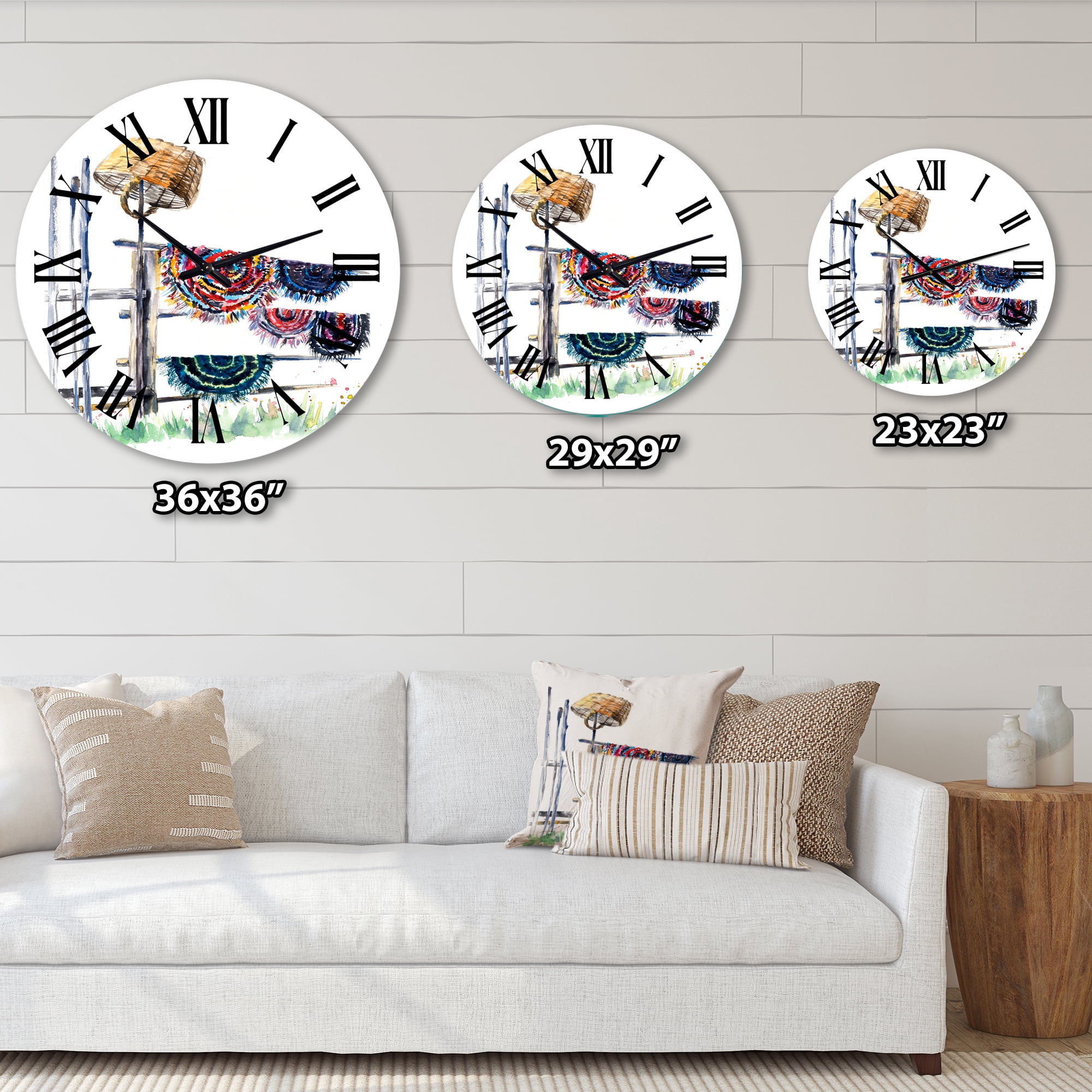 Designart 1 in Quartz Global Wall Clock