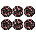 thumbnail image 2 of Bingfone Vintage Red Mushrooms Leather Drinks Coasters With Set Of 6,Suitable For Home Kitchen,Coffee Cup Coasters Home Gift, 2 of 9