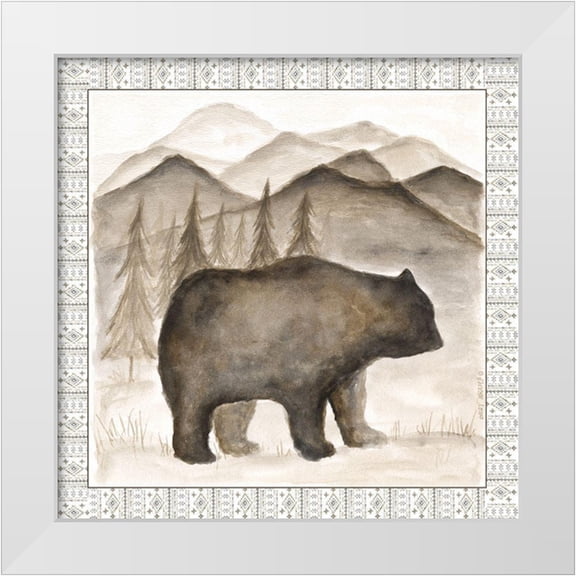 Shamp, Cindy 15x15 White Modern Wood Framed Museum Art Print Titled - Bear w/ Border