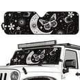 thumbnail image 2 of Uorisanigo Windshield Sun Shade Sunshade Moon Butterfly Flower Car Sun Visor Mat Compatible with Rubicon Sahara TJ JK JKU 2 & 4 Door Heat Shield Front Window Sunshade Block UV Keep Cool, 2 of 7