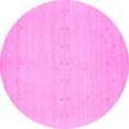 thumbnail image 1 of Ahgly Company Indoor Round Solid Pink Modern Area Rugs, 5' Round, 1 of 4