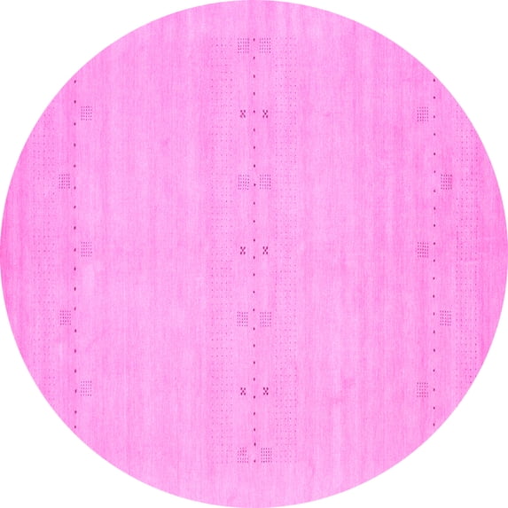 Ahgly Company Indoor Round Solid Pink Modern Area Rugs, 5' Round
