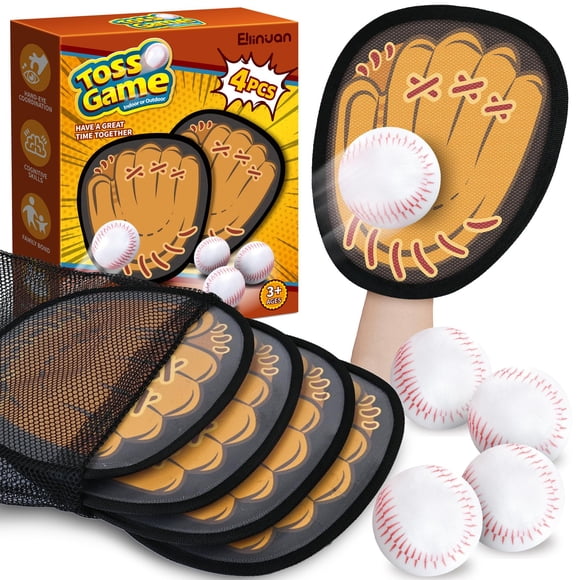 Juego Catch Ball Game Set Ellinjan, paquete de 4 juguetes para niños