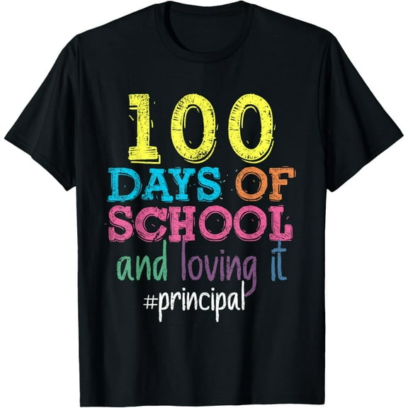 100 Days Of School Principal Shirt Happy 100th Day Of School T-Shirt Shirts