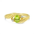 thumbnail image 6 of 14k Yellow Gold Oval Peridot And Diamond Ring, 6 of 8