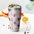 thumbnail image 3 of 30oz Strawberry Plants Fruit Heart Daisy Checkered Tumblers Stainless Steel Tumbler with Lid and Straw,Vacuum Insulated Double Wall Travel Tumbler Cups Mug with Cleaning Brush for Coffee,Tea, 3 of 7