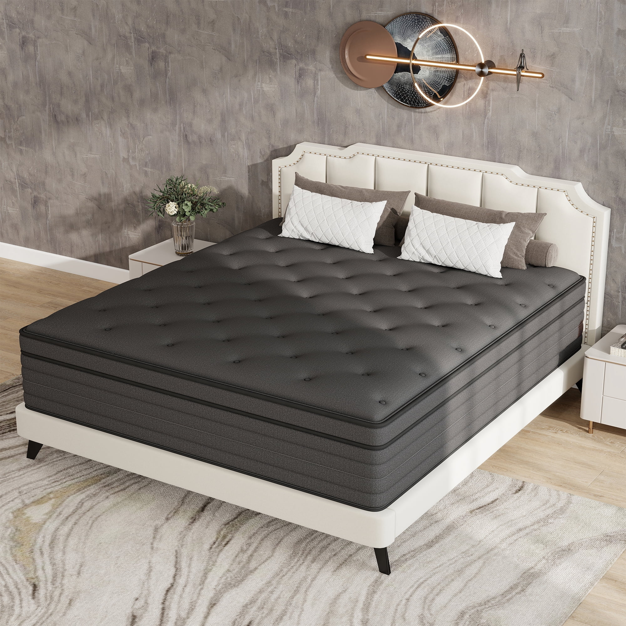 Mulinature 12 inch Full Mattress,Hybrid Mattresses Medium Firm in a Box